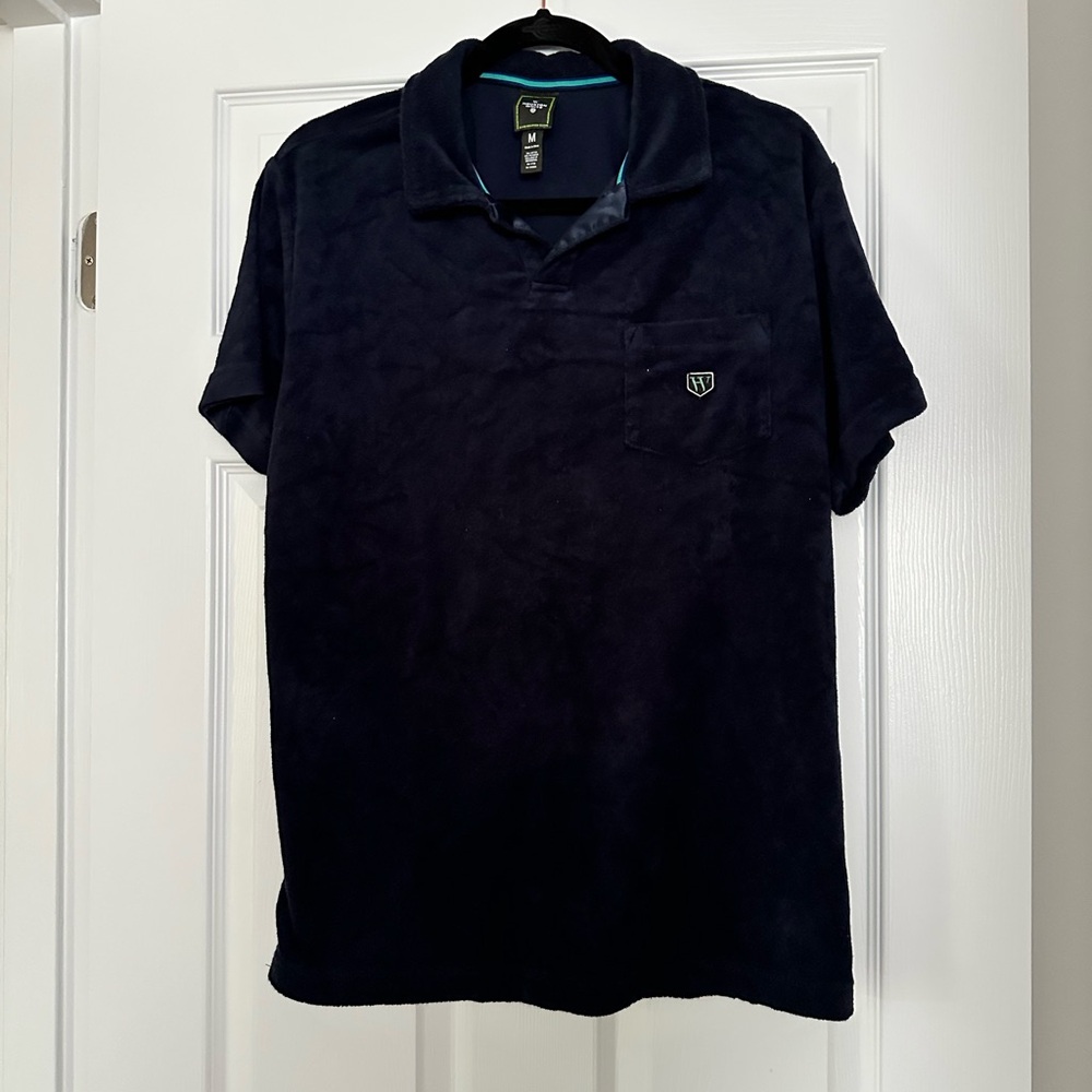 Men’s Dark Navy Terry Cloth Polo Size M